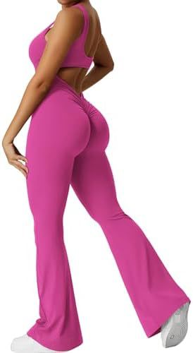 Flared Leg One-Piece Jumpsuit