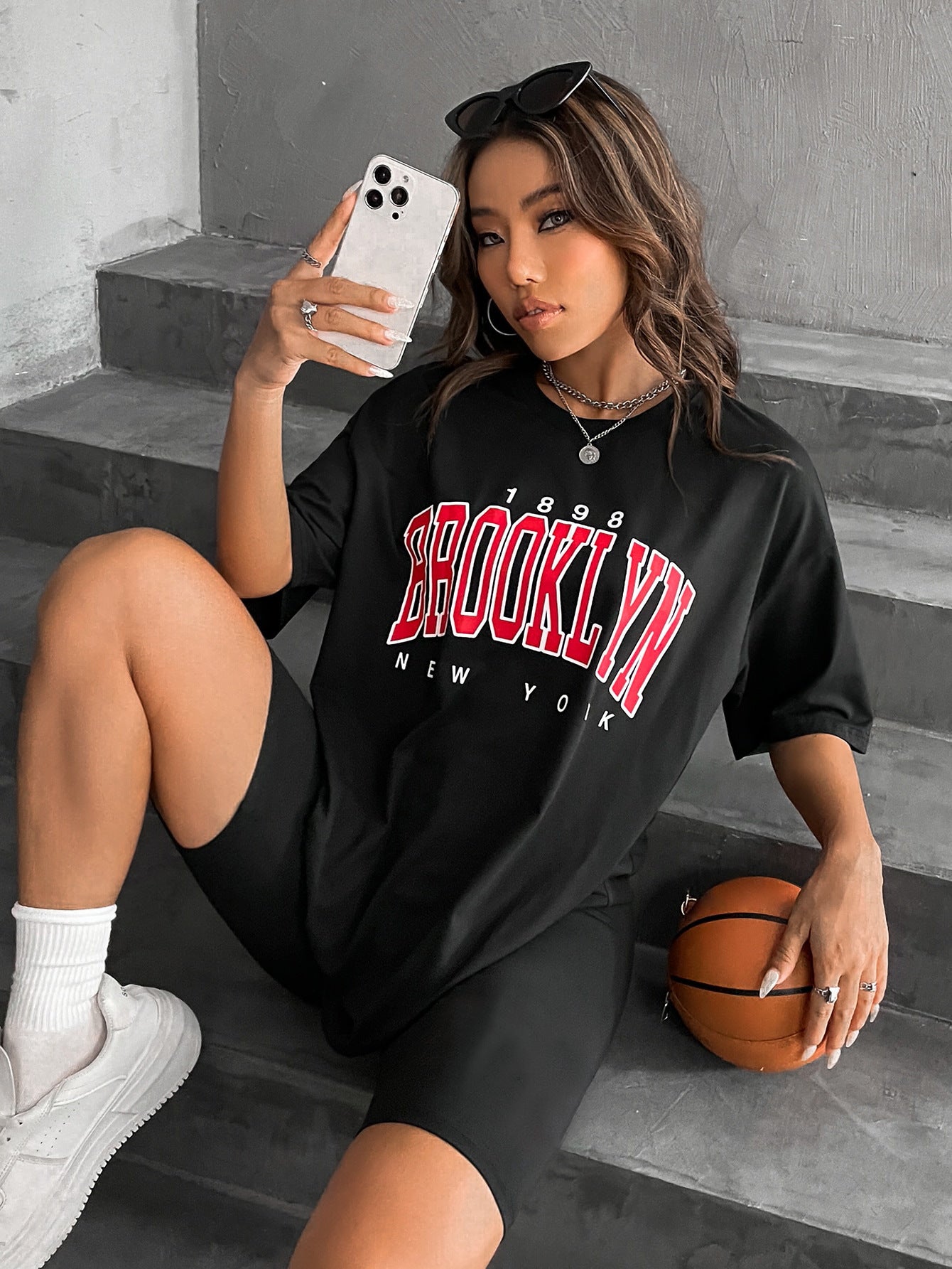 Summer Fashion Casual  Drop Shoulder Women's T-shirt