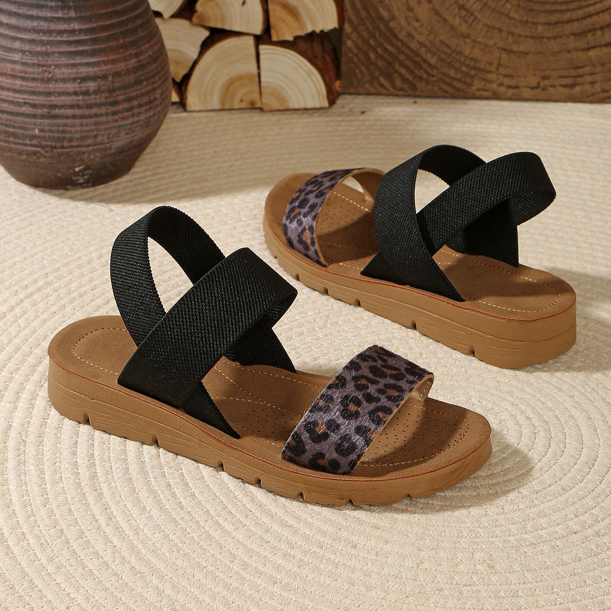 Roman Elastic Waistband sandals