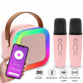 Portable Kids Mini Karaoke Machine Bluetooth Speaker With 2 Wireless Microphones For Boys Girls Home Party Birthday Gifts