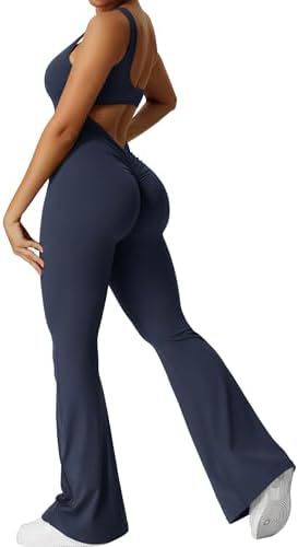 Flared Leg One-Piece Jumpsuit