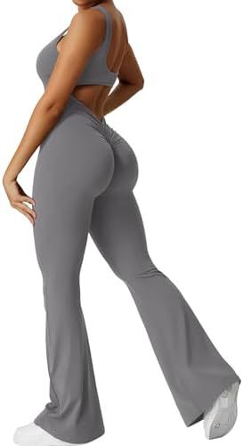 Flared Leg One-Piece Jumpsuit