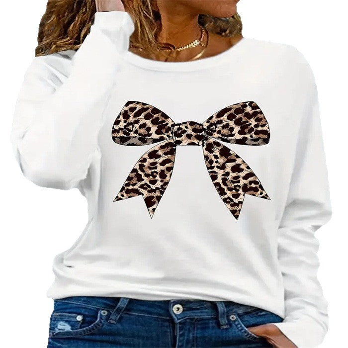 Long-sleeve Crew-neck Top With Printed Design