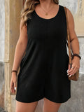 Sleeveless Vest Pocket Plus Size Women's Jumpsuit