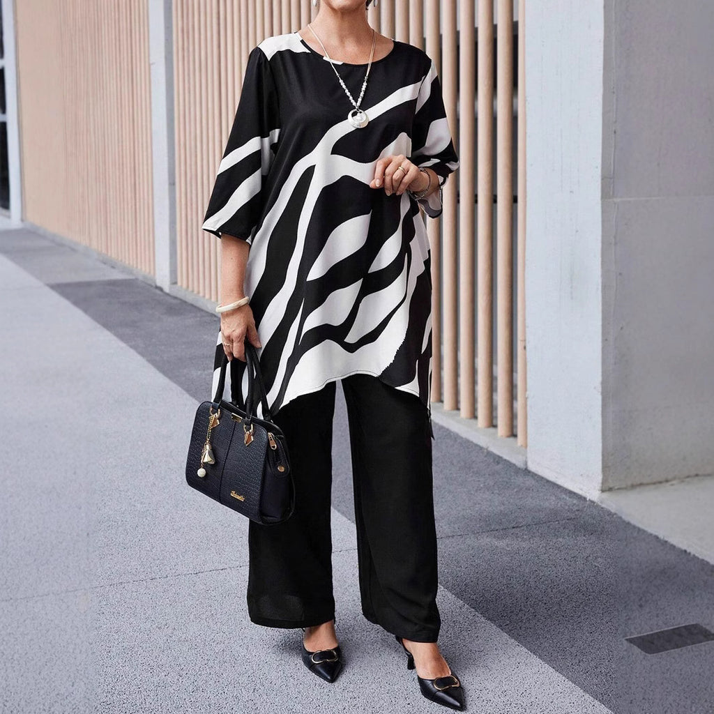 Plus-size Casual Straight-leg Pants Sets