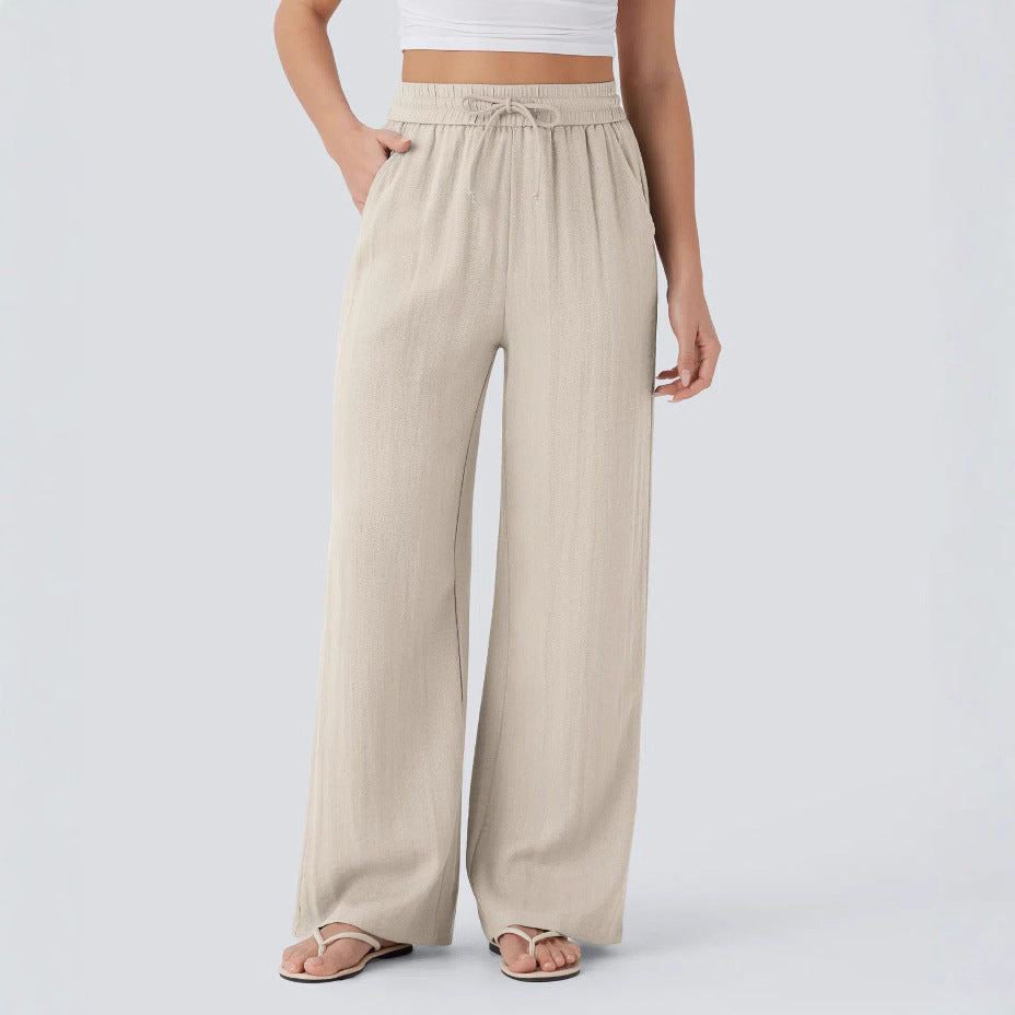 Wide Leg Loose Drawstring Trousers