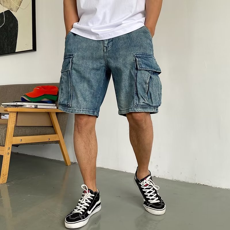 Pocket Denim Shorts Men