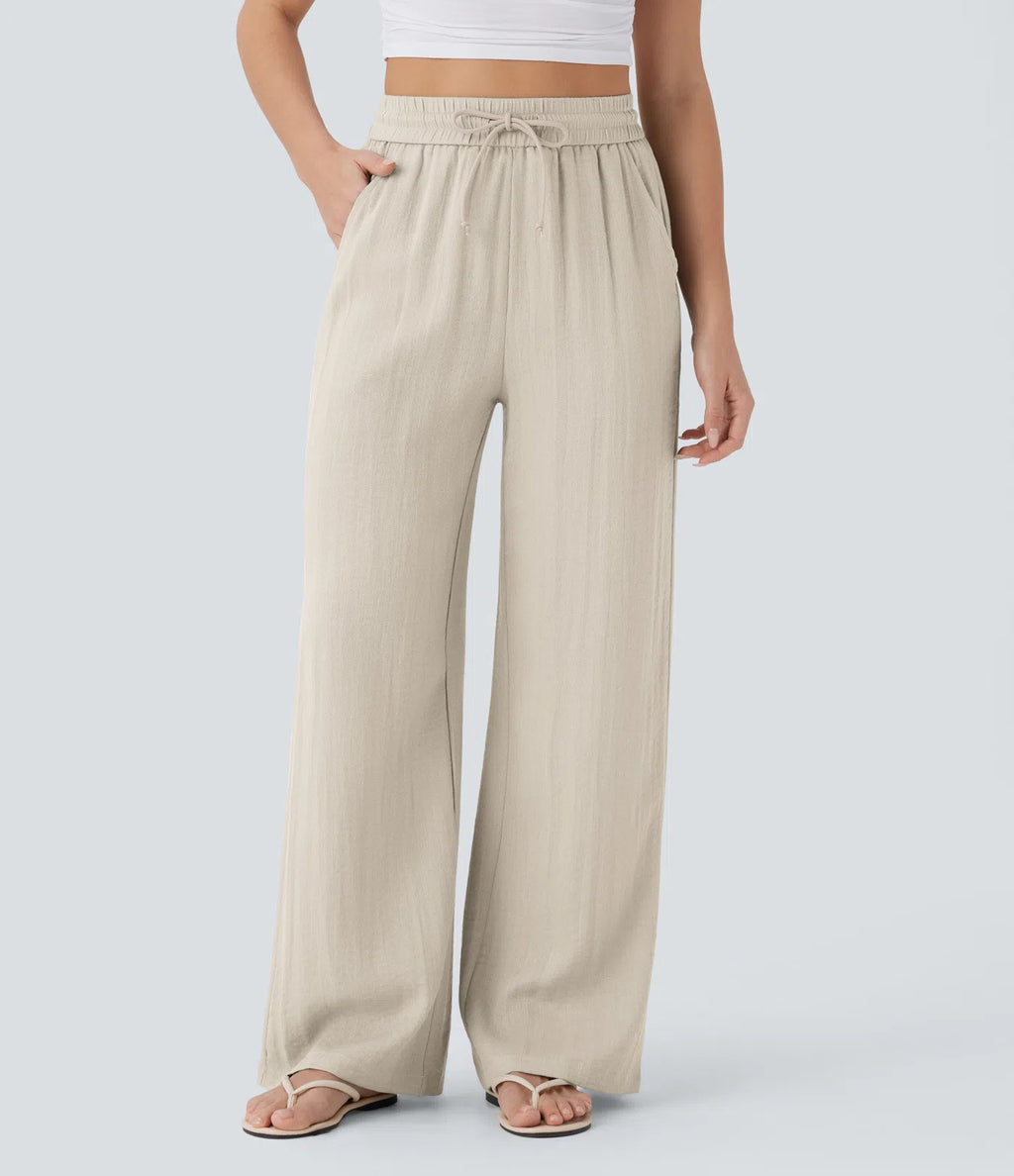 Wide Leg Loose Drawstring Trousers