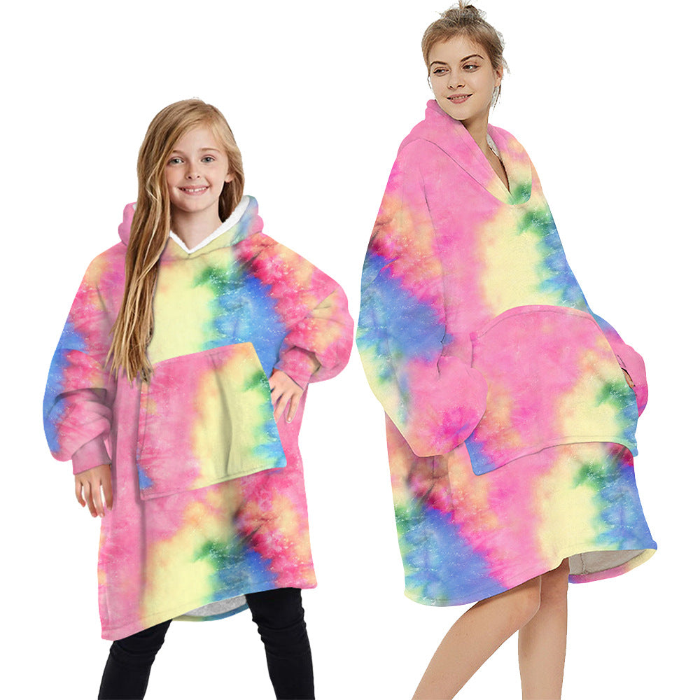 Cow pattern blanket parent child sweater
