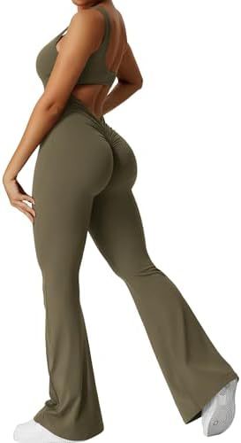 Flared Leg One-Piece Jumpsuit