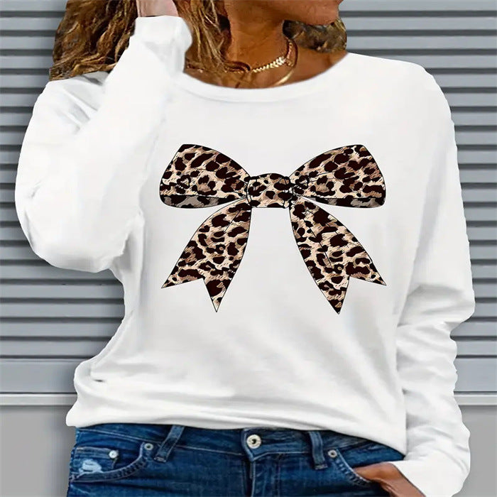 Long-sleeve Crew-neck Top With Printed Design
