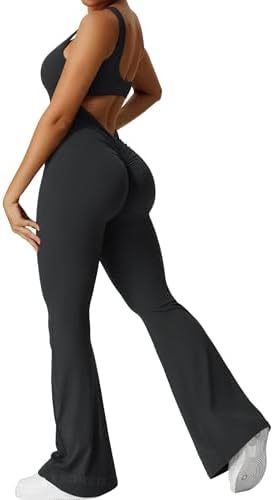 Flared Leg One-Piece Jumpsuit