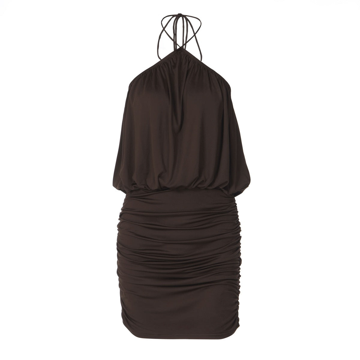 French-style Backless Halter Dress