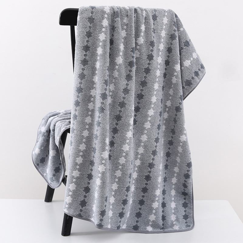 Wide Stripe Dark Stripe Coral Velvet Printing Towels Suit