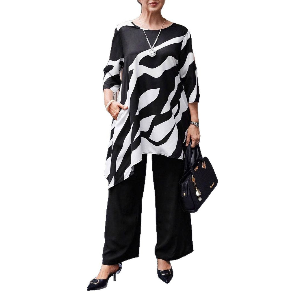 Plus-size Casual Straight-leg Pants Sets