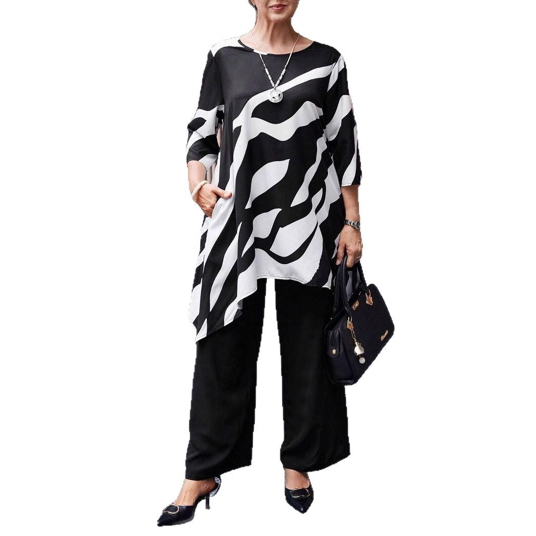 Plus-size Casual Straight-leg Pants Sets