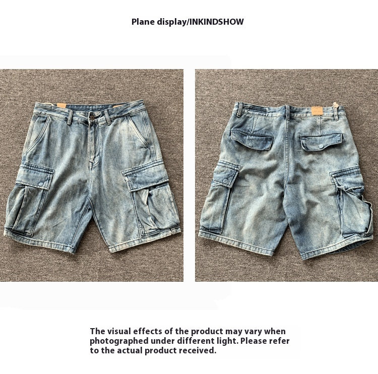 Pocket Denim Shorts Men