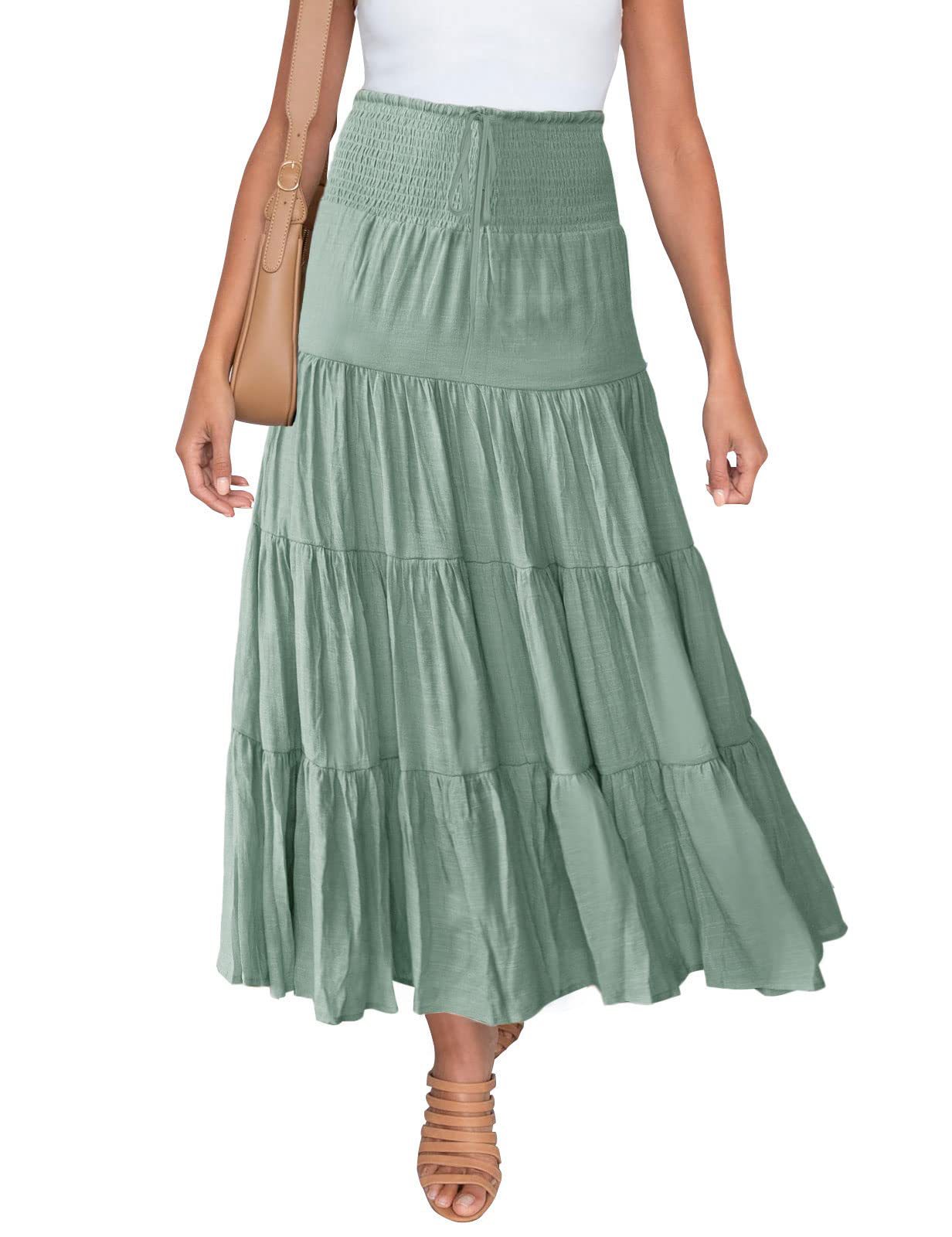High Waist Bohemian Long Skirt