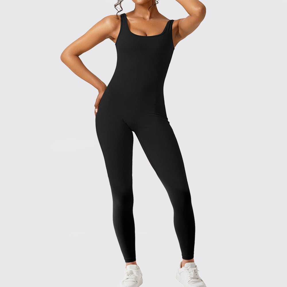 Flared Leg One-Piece Jumpsuit