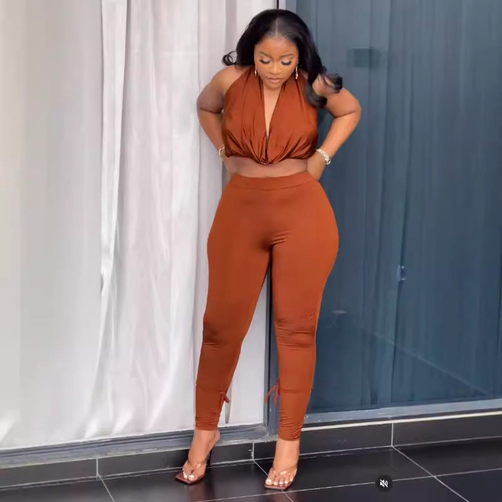 Stretch Halterneck Casual Set
