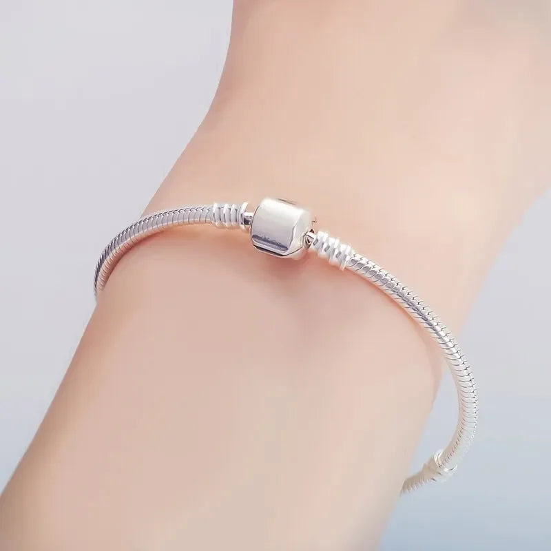 925 Silver Charm Bracelet Soft Smooth