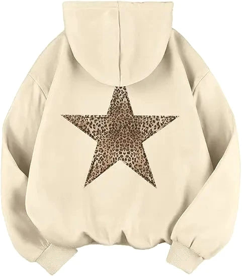 Leopard Star Graphic Hoodies