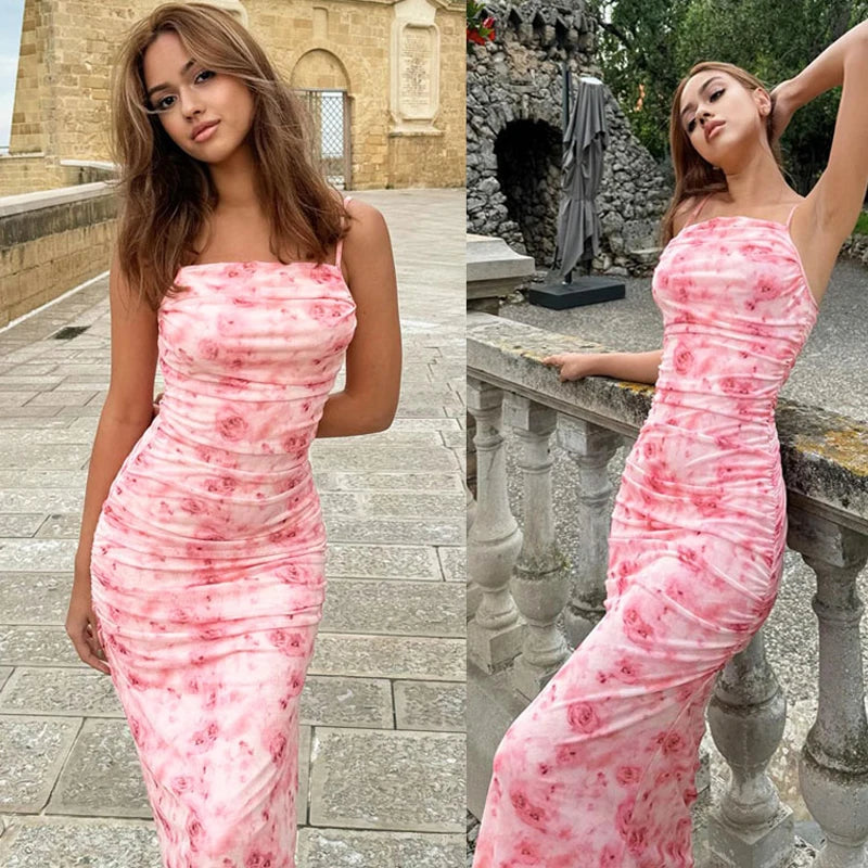 Spaghetti Strap Backless Dress