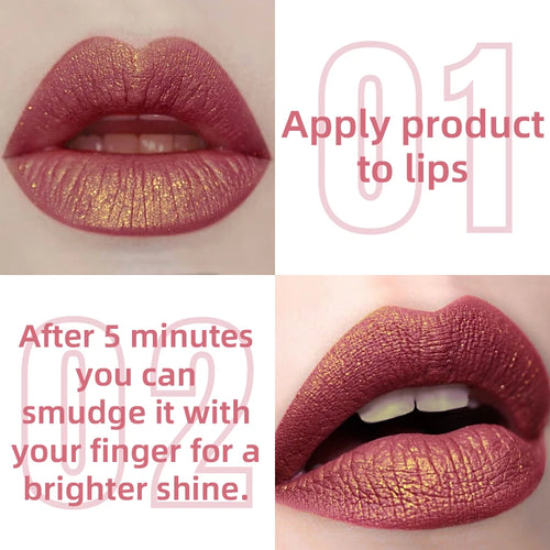 14 Colors Glitter Metallic Lip Glaze