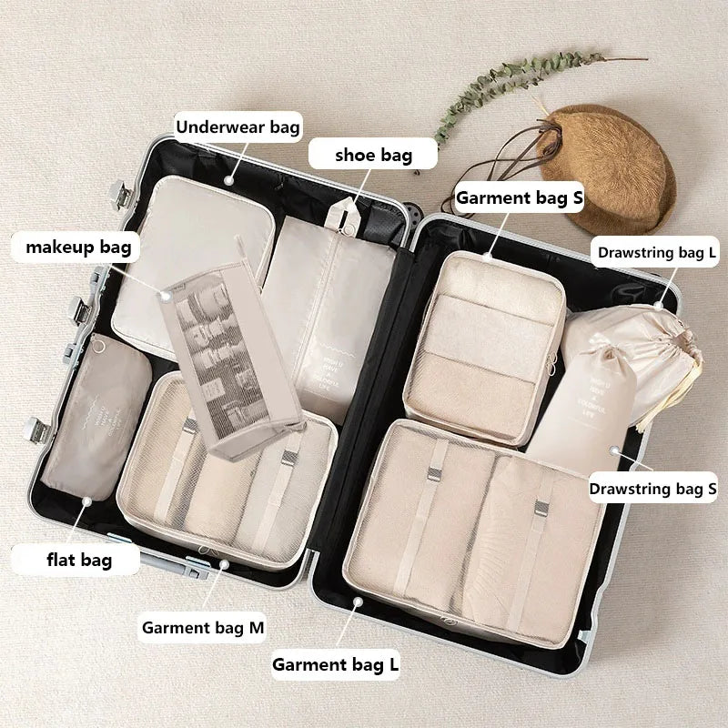 7/8/9-piece Set Travel Storage Bags