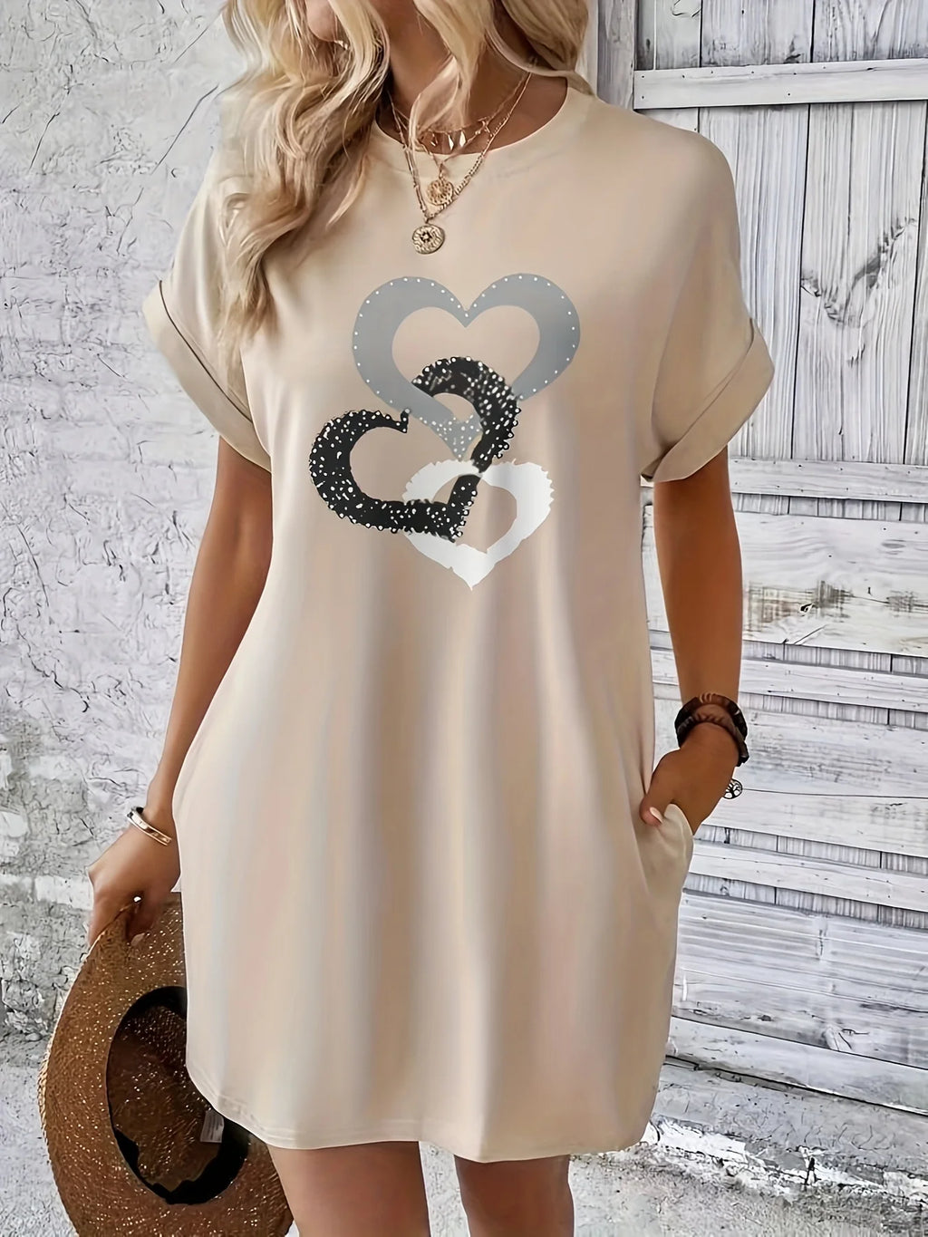 Tied knot hearts Tee- Dress