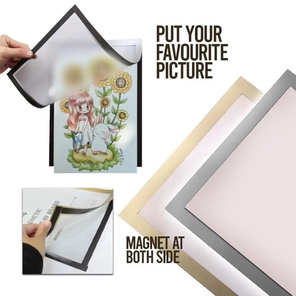 A4 Magnetic Photo Frame Magnetic Display Board Self Adhesive Soft Picture Frame Document Canvas Painting Shop Window Advertising