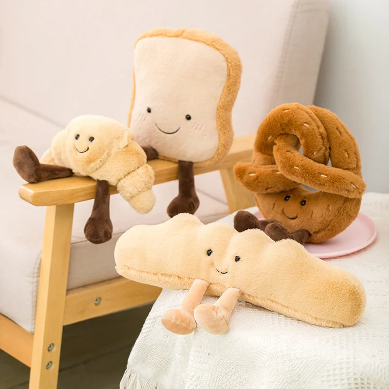 New Cartoon Egg Stuffed Toy Expression Food Bread Toast Series Breakfast Doll Fun Decoration Pillow Baby Comfort Doll Xmas Gifts