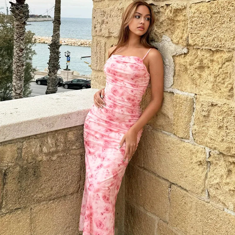 Spaghetti Strap Backless Dress