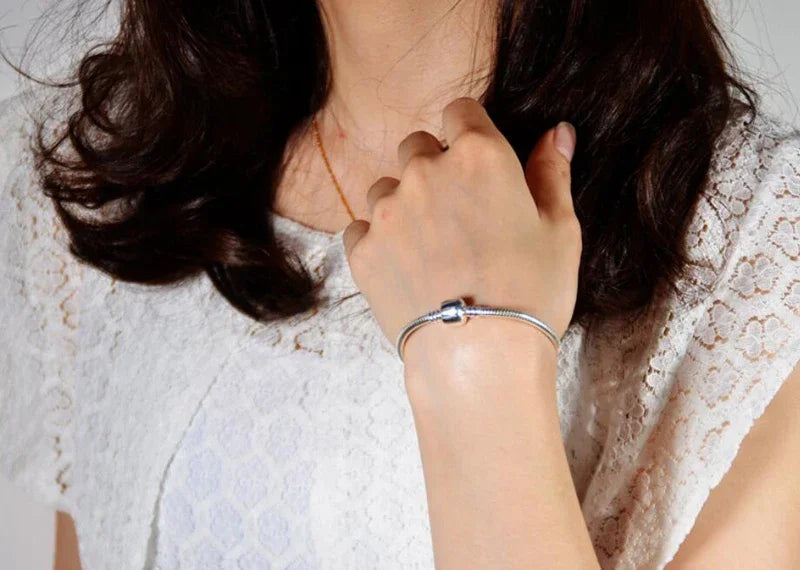 925 Silver Charm Bracelet Soft Smooth