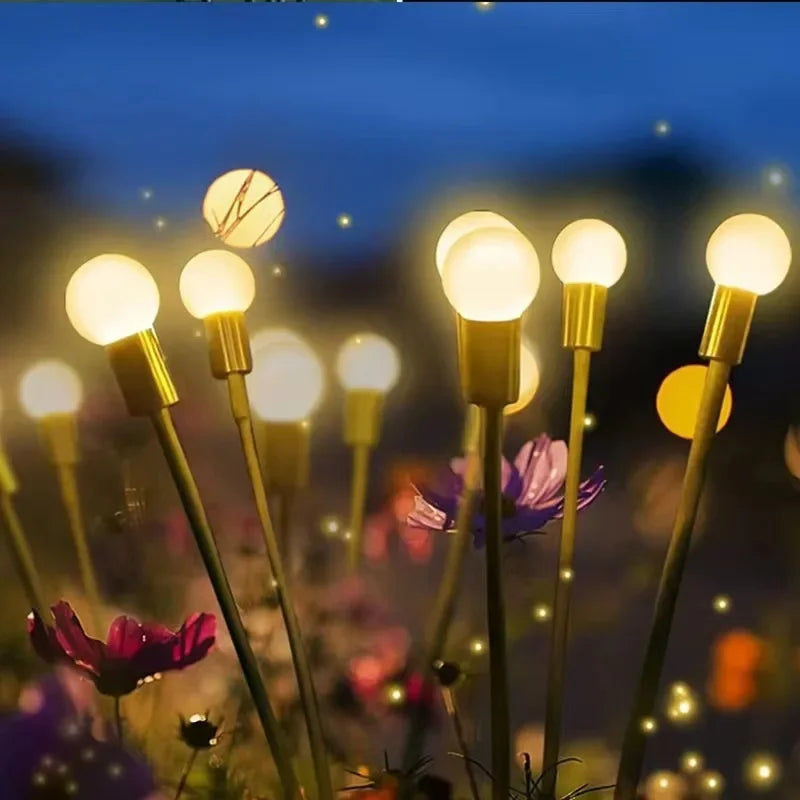 Three Headed Firefly Solar Outdoor Waterproof Firefly Lamp Courtyard Garden Layout Atmosphere Decoration Creative Outdoor Lawn