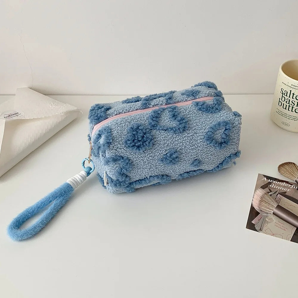 ins wind plush cosmetic bag