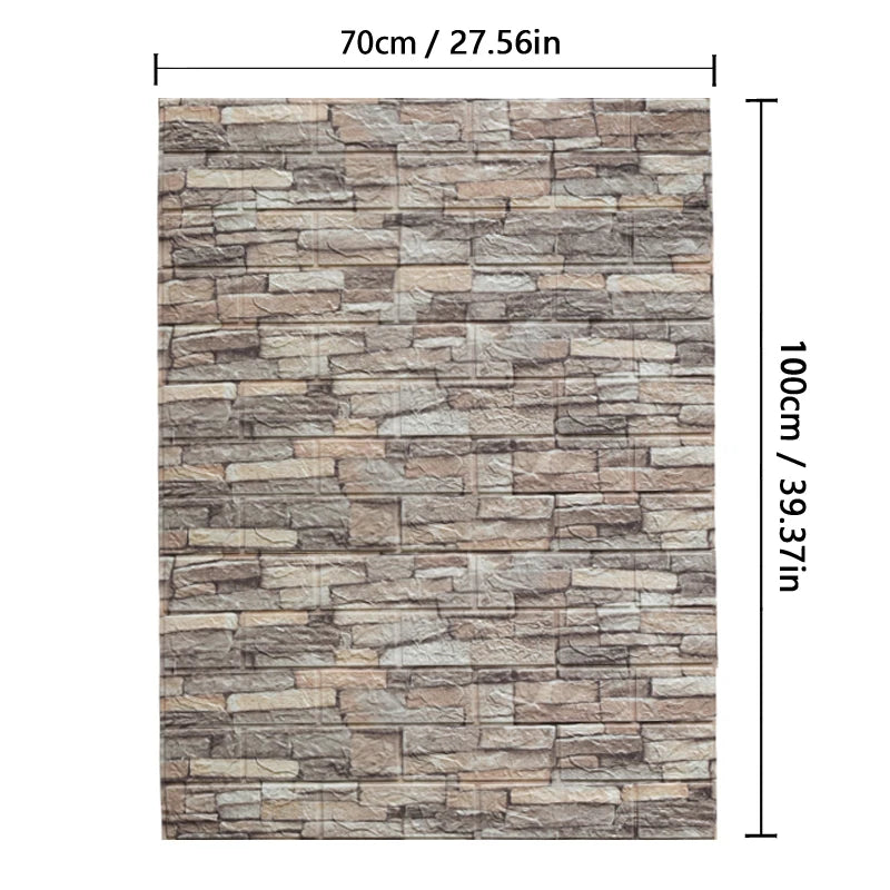 3D Soft Foam Brick Wallpaper Sticker Roll DIY Self Adhesive Living Room Home Kitchen Bathroom Decorative Wall Paper White Blue