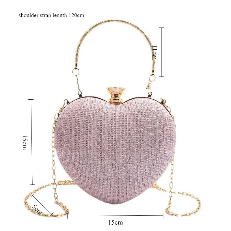 Peach Heart-shaped Evening Bags