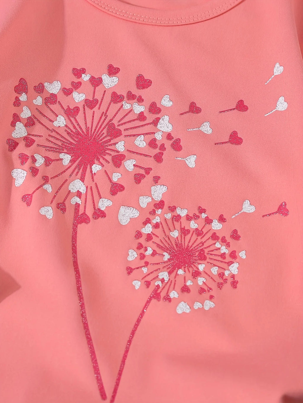 A 3-Piece Summer Heart-Shaped Printed Round-Neck T-Shirt For Girls, A Street Fashion And Versatile Short-Sleeved Top