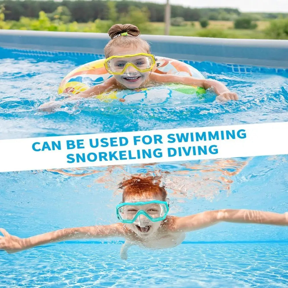 PVC Strap Kids Swim Goggles Anti Fog with Nose Cover