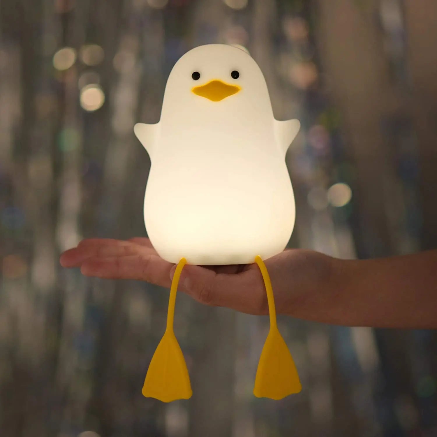 LED Night Lamp Bird/Duck/Rabbit Cartoon Silicone/Wooden Sleeping Light USB Rechargeable TouchSensor Bedroom Bedside Lamp For Kid