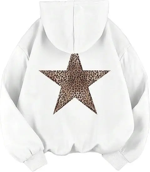 Leopard Star Graphic Hoodies
