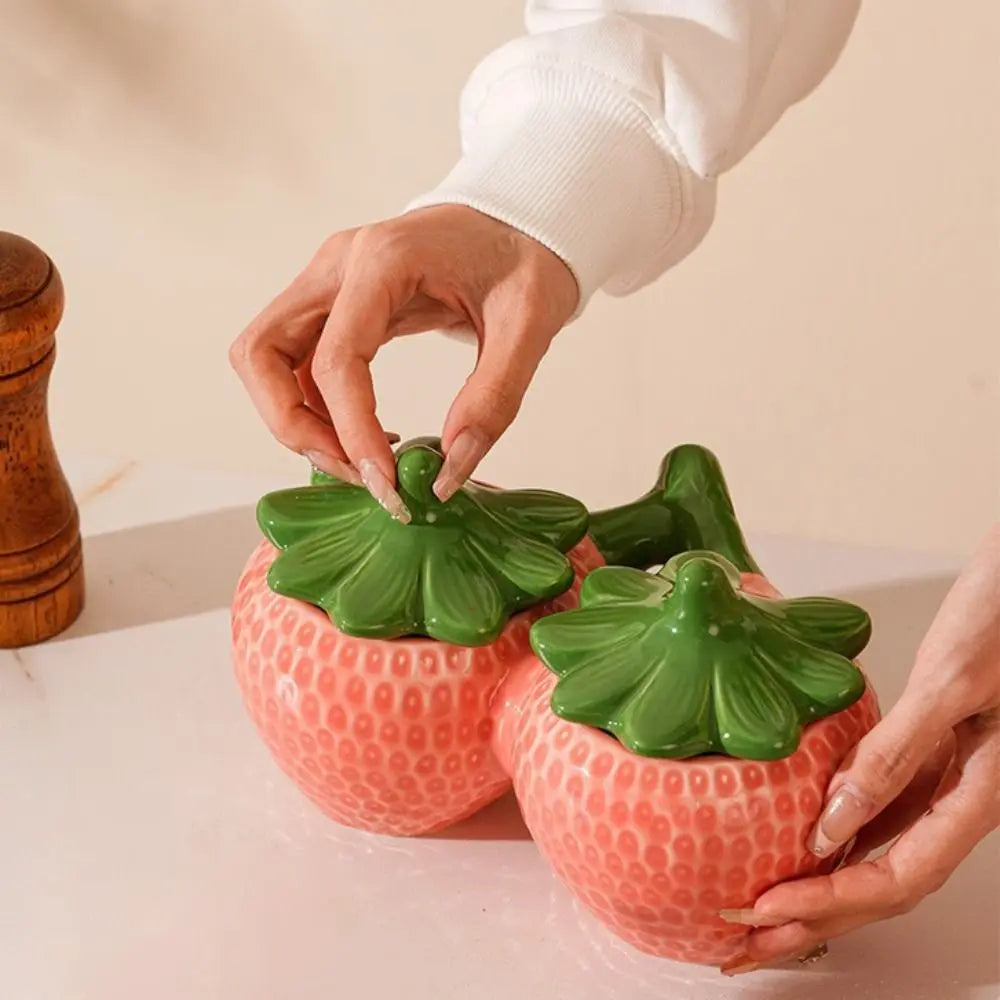 Ceramic Strawberry Seasoning Jar