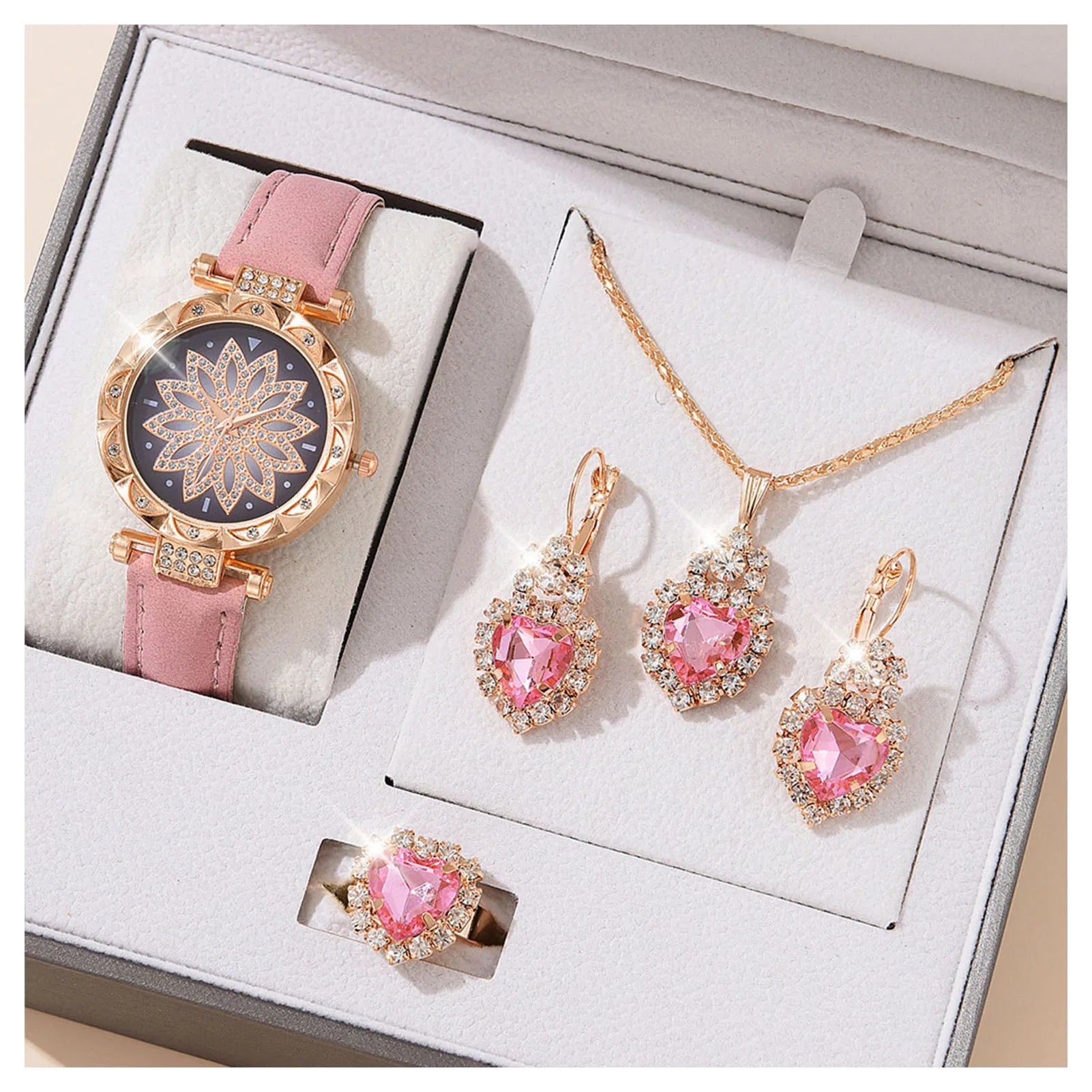 Watch, earrings, necklace gift set