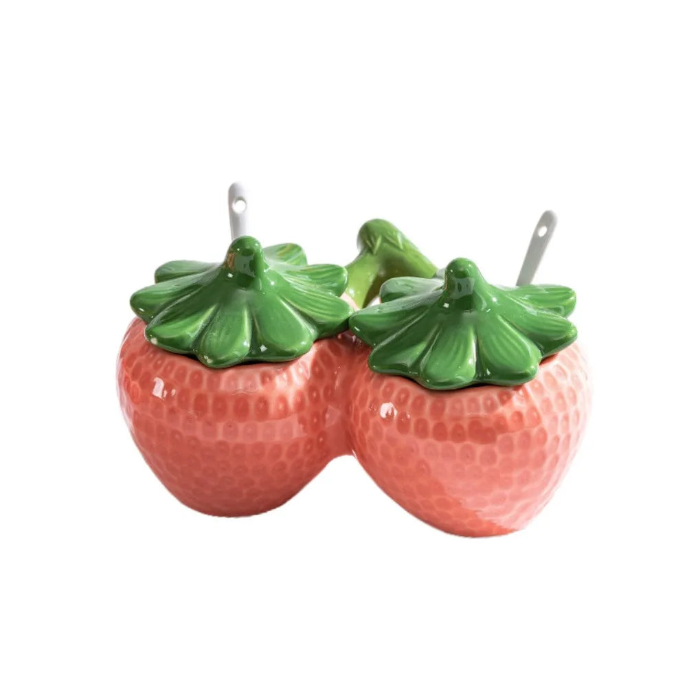 Ceramic Strawberry Seasoning Jar