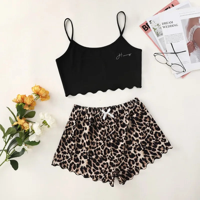 Leopard Print Sling Sleepwear