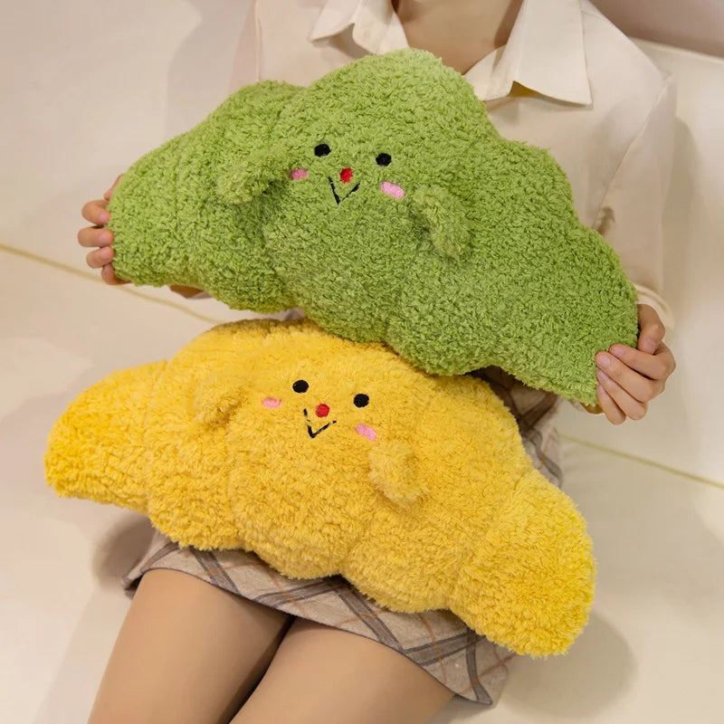 Plush Croissant Pillow Soft Simulation Food Bread Doll Soft Sofa Cushion Home Decor Cute Stuffed Toys Birthday Christmas Gift