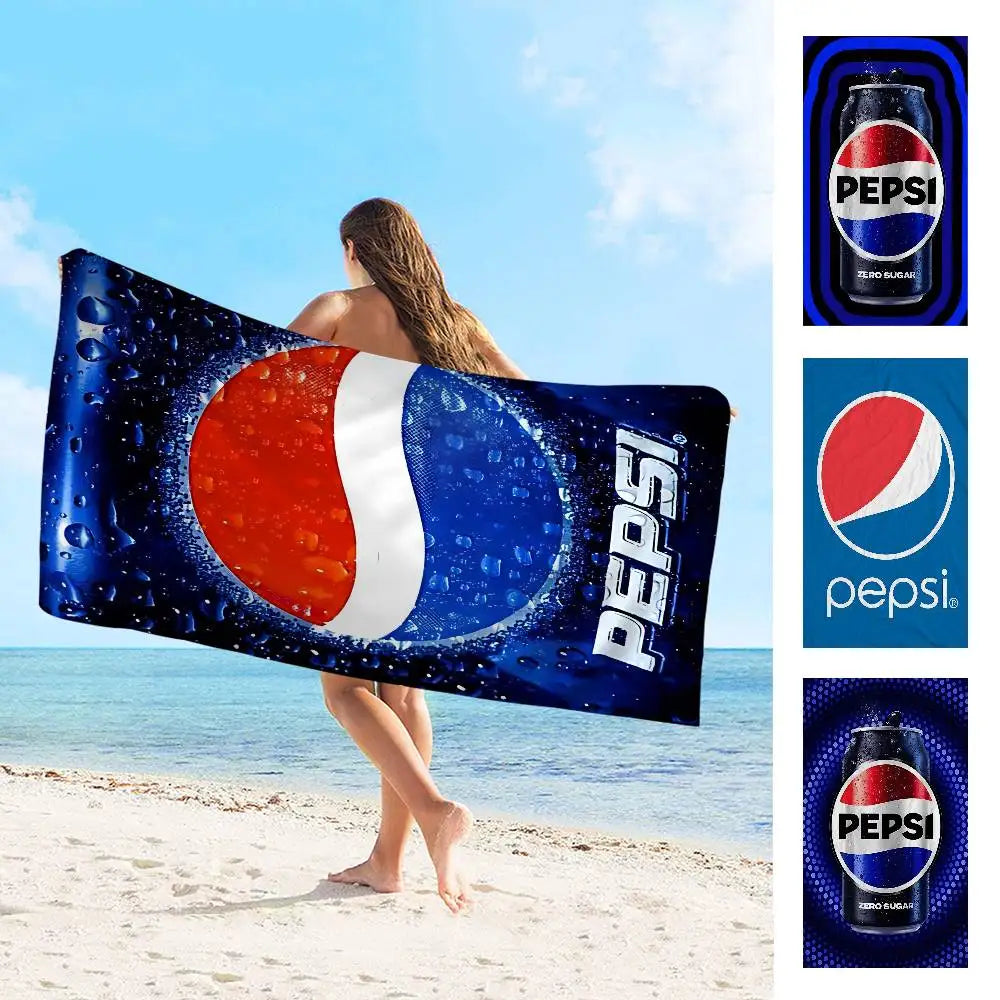Drinks P-Pepsis Art Cola Microfiber Beach Towel Absorbent Quick Dry Soft Yoga Swimming Resort Mountain Climbing Towel