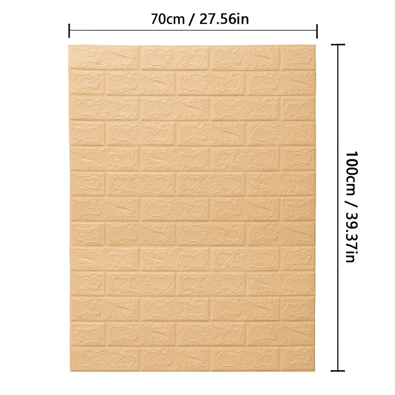 3D Soft Foam Brick Wallpaper Sticker Roll DIY Self Adhesive Living Room Home Kitchen Bathroom Decorative Wall Paper White Blue