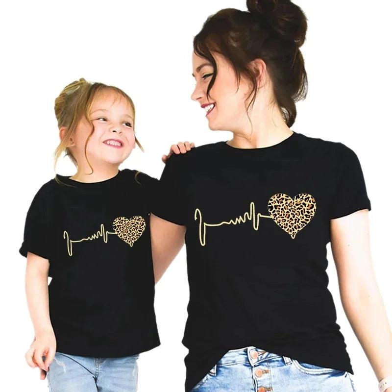 Leopard Heart Family T-shirt